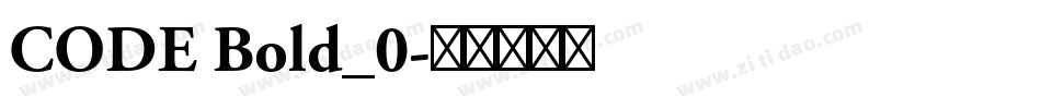 CODE Bold_0字体转换